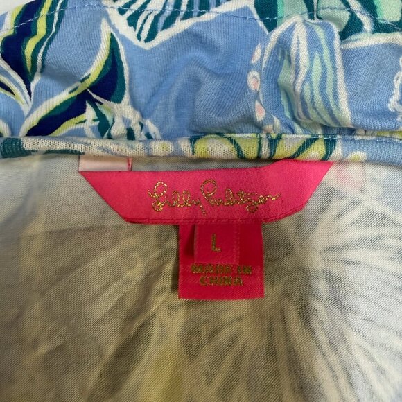 Lilly Pulitzer Jessalynn Romper Blue Peri Lapis Lantern L EUC - Picture 13 of 16